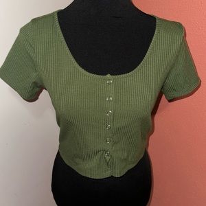 Ribbed Green Top